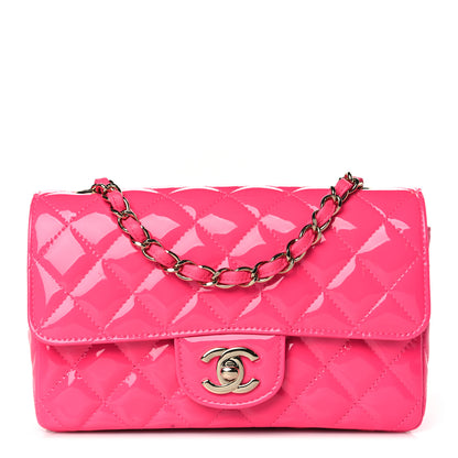 Chanel Patent Calfskin Quilted Mini Rectangular Flap Pink 1 of 10