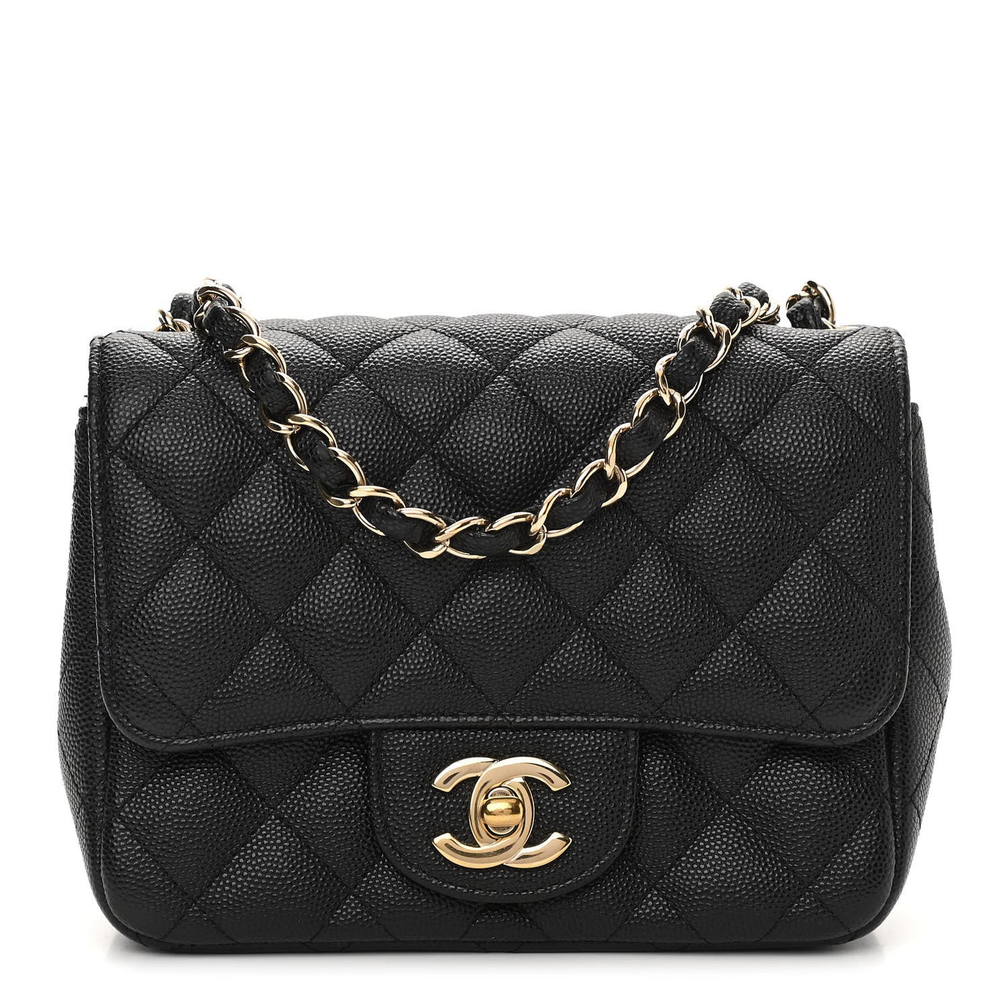 Caviar Quilted Mini Square Flap Black