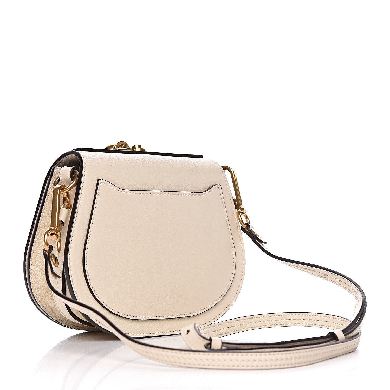 Chloe Calfskin Suede Small Nile Bracelet Bag Off White 3 of 9
