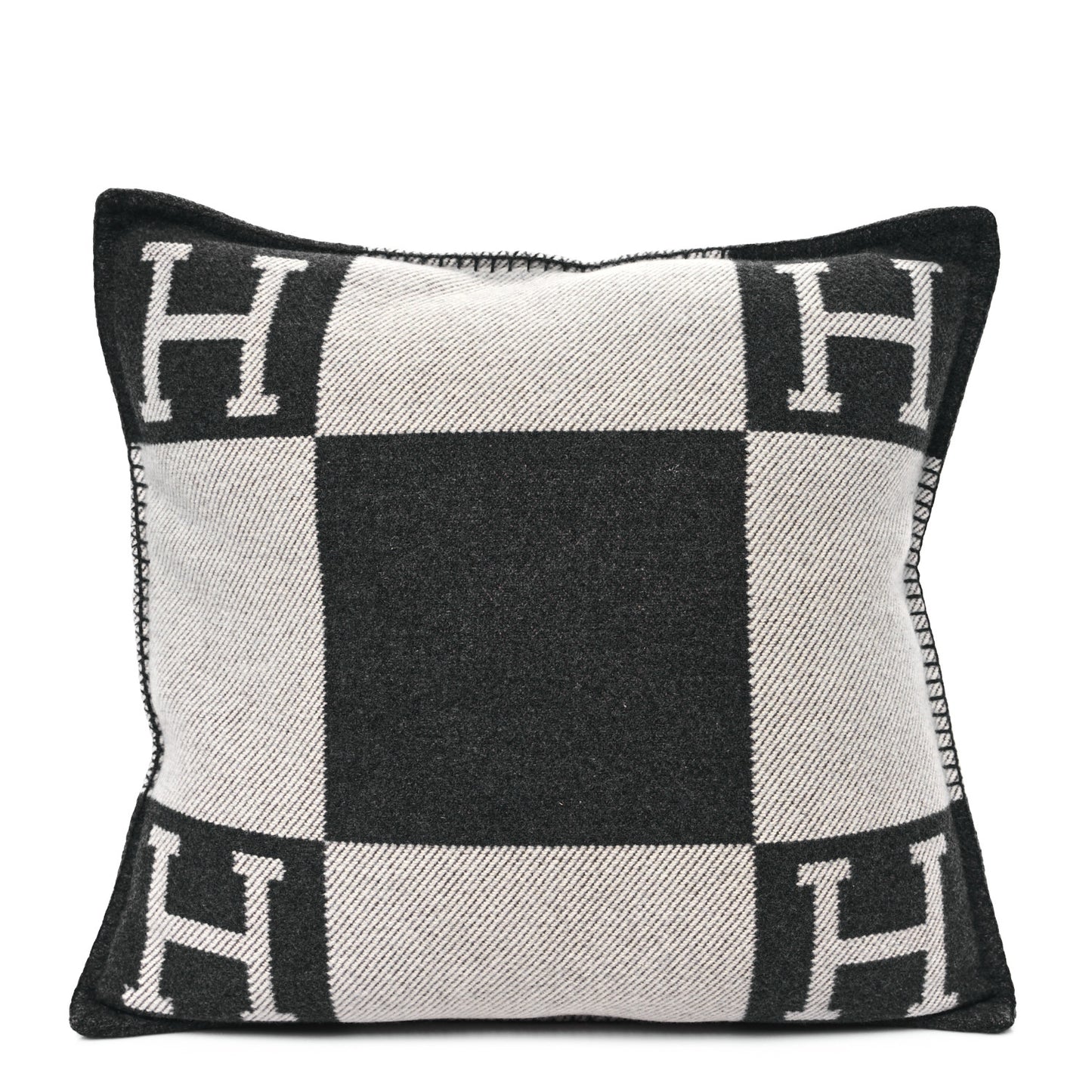 Wool Cashmere Avalon Pillow PM Ecru Gris Fonce