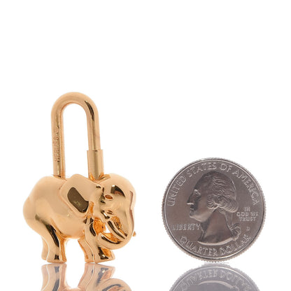 Hermes Permabrass Elephant Cadena Lock Gold 2 of 3