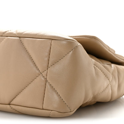 Chanel Lambskin Quilted Large Chanel 19 Flap Dark Beige 10 of 15