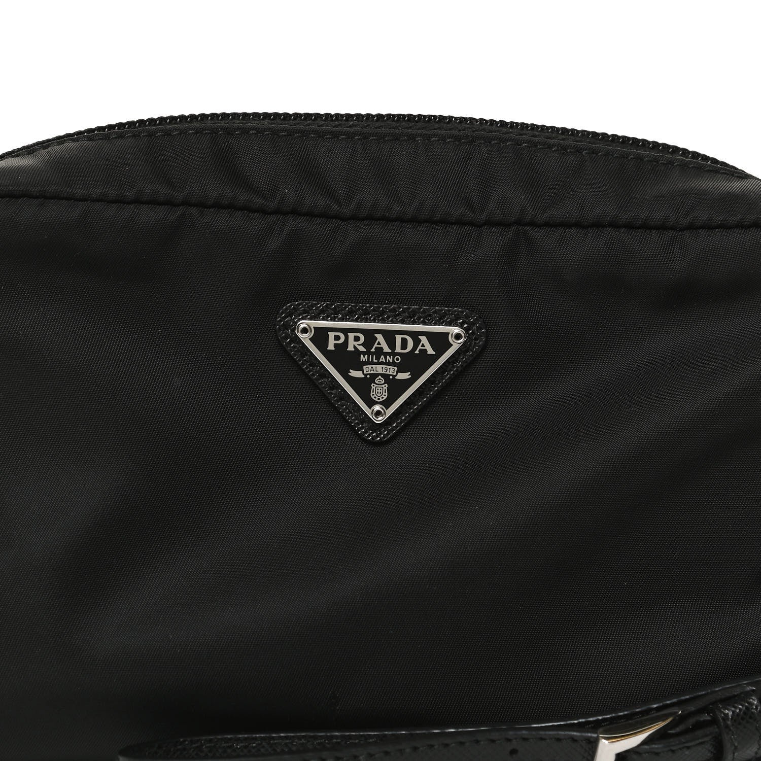 Prada Tessuto Nylon Saffiano Wristlet Black 9 of 14