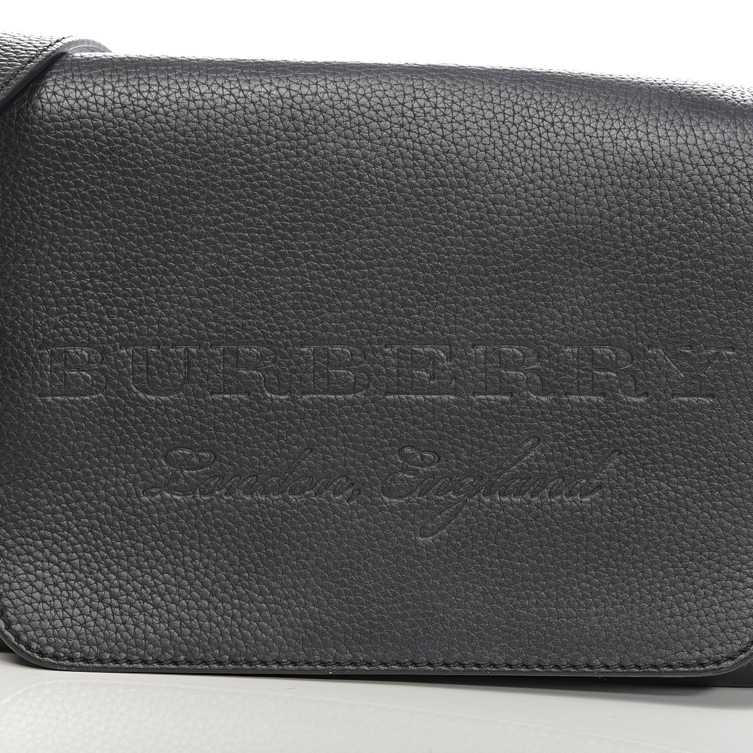 Burberry Grainy Calfskin Embossed Small Messenger Black 12 of 12