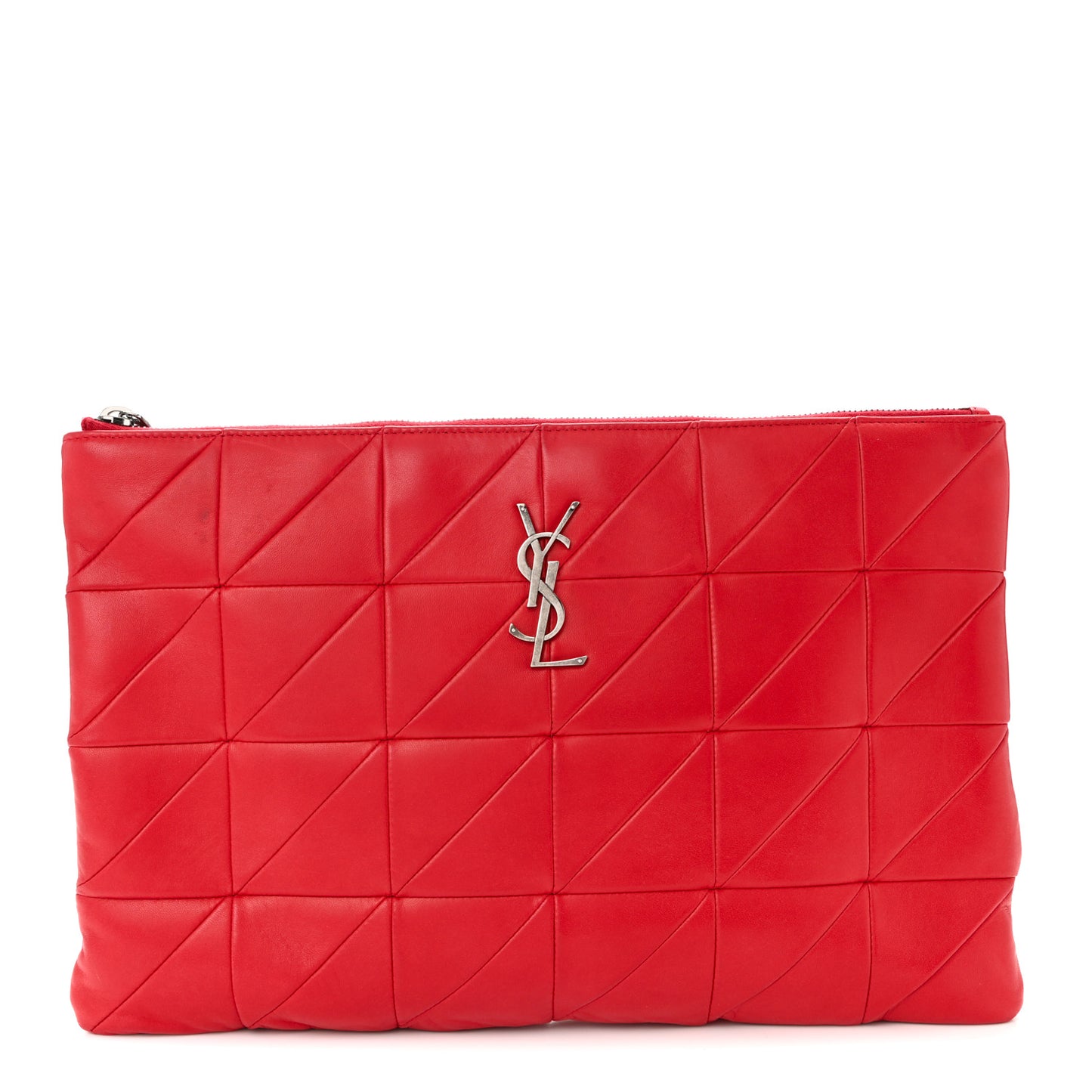 Lambskin Patchwork Monogram Jamie Document Holder Red