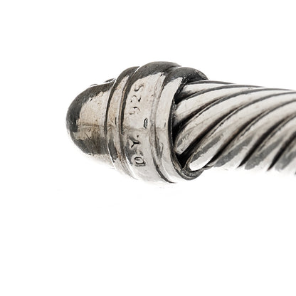 David Yurman Sterling Silver Pave Diamond 5mm Cable Classics Bracelet 3 of 3