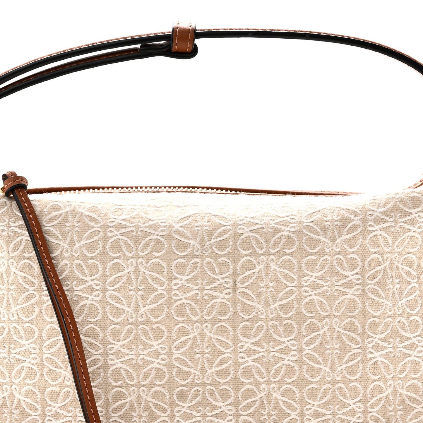 Jacquard Anagram Calfskin Small Cubi Bag Ecru Tan