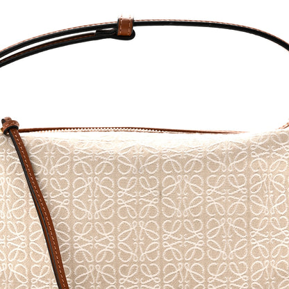 Loewe Jacquard Anagram Calfskin Small Cubi Bag Ecru Tan 7 of 9