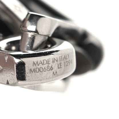 Louis Vuitton Metal Monogram Chain Bracelet Silver Black 4 of 4