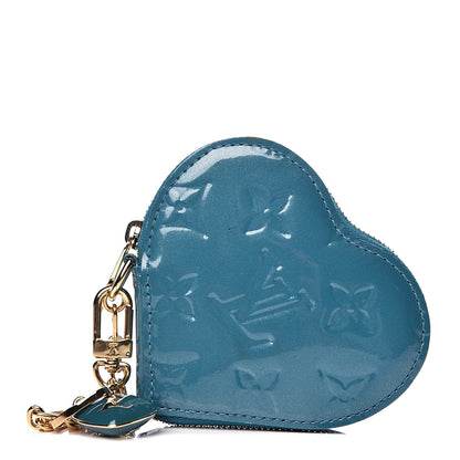 Louis Vuitton Vernis Heart Coin Purse Blue Galactic 1 of 6