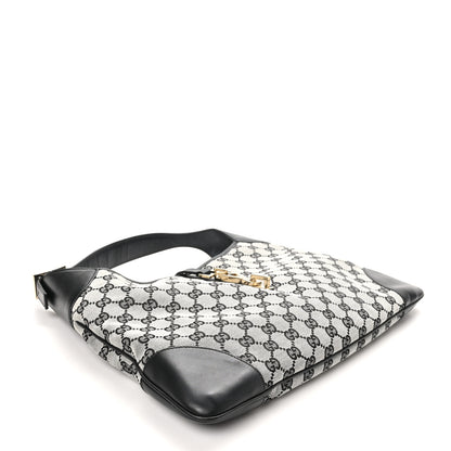 Gucci Monogram Lobster Clasp Jackie O Hobo Beige Black 4 of 10