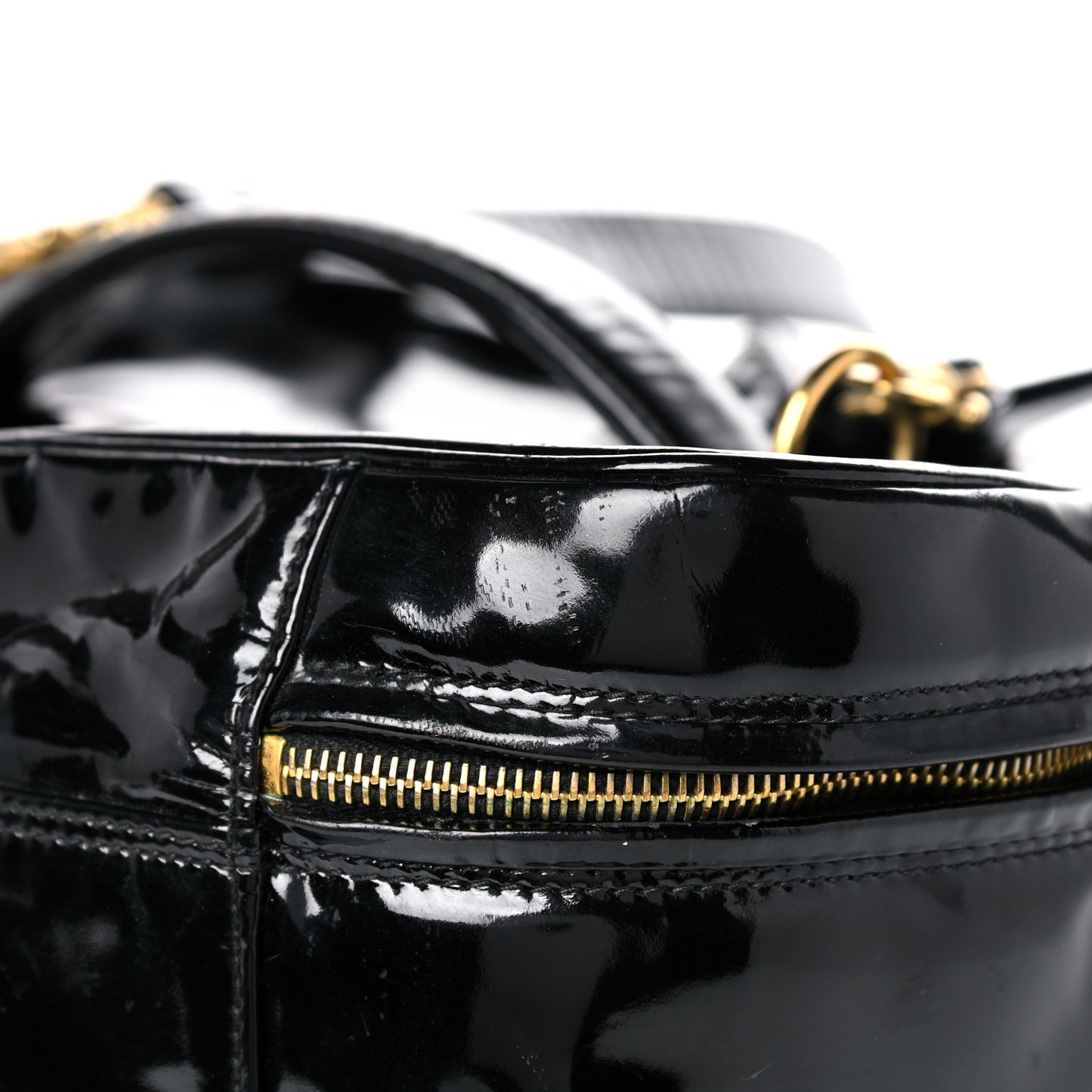 Patent CC Vanity Cosmetic Case Black
