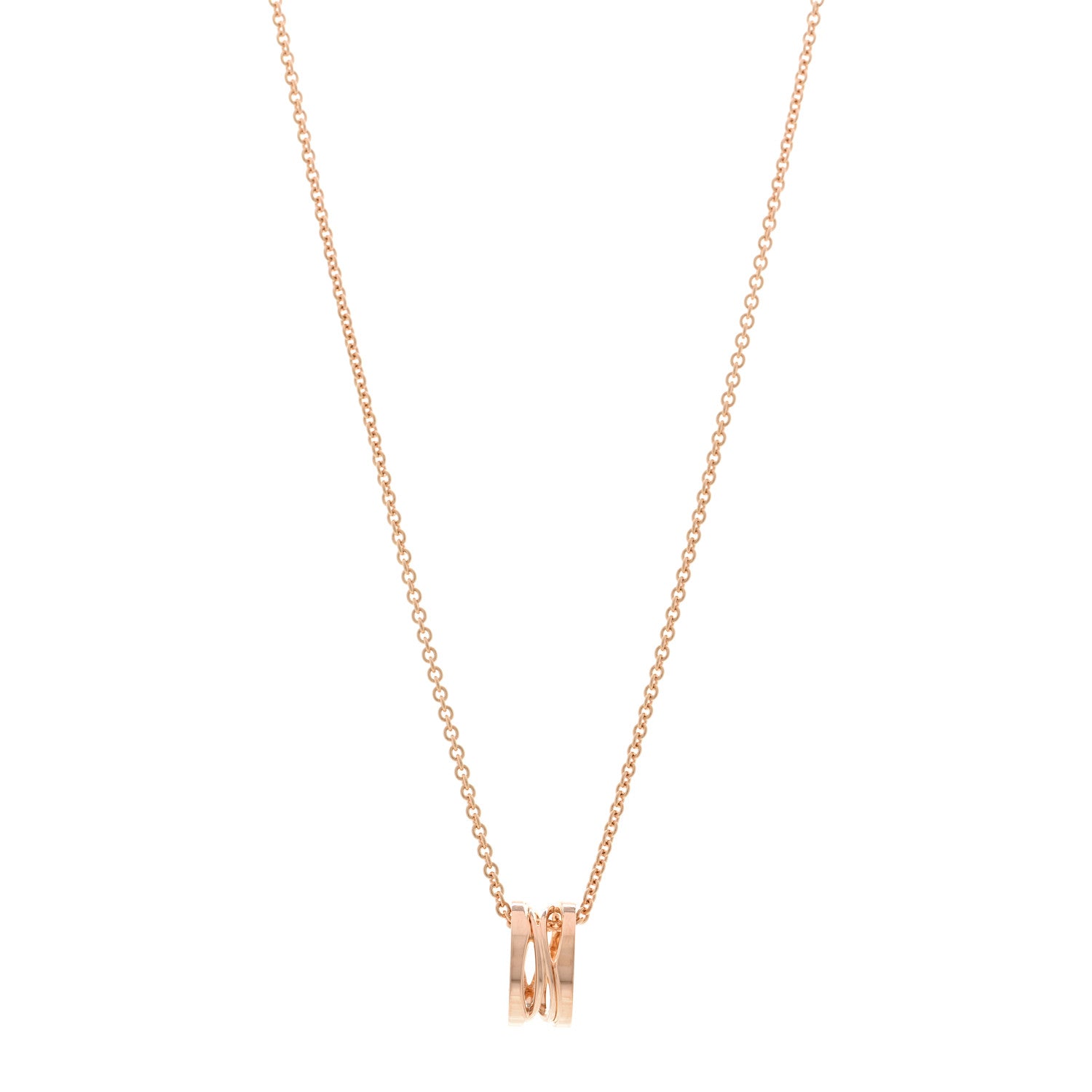 Bulgari 18K Rose Gold B.Zero1 Open Legends Pendant Necklace 1 of 4