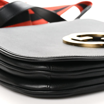 Gucci Roxy Calfskin Web Medium Studded Blondie Shoulder Flap Bag Black 10 of 11