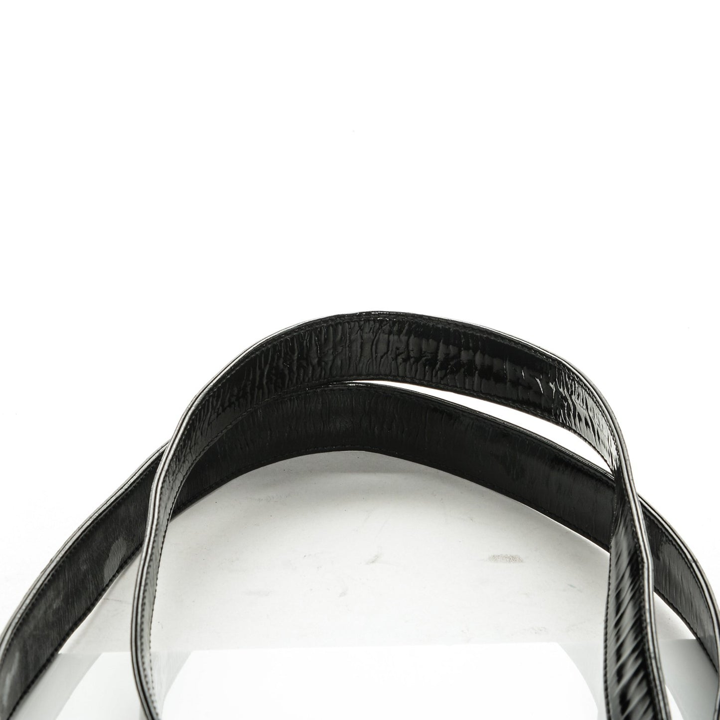 Patent Flap Shoulder Bag Black