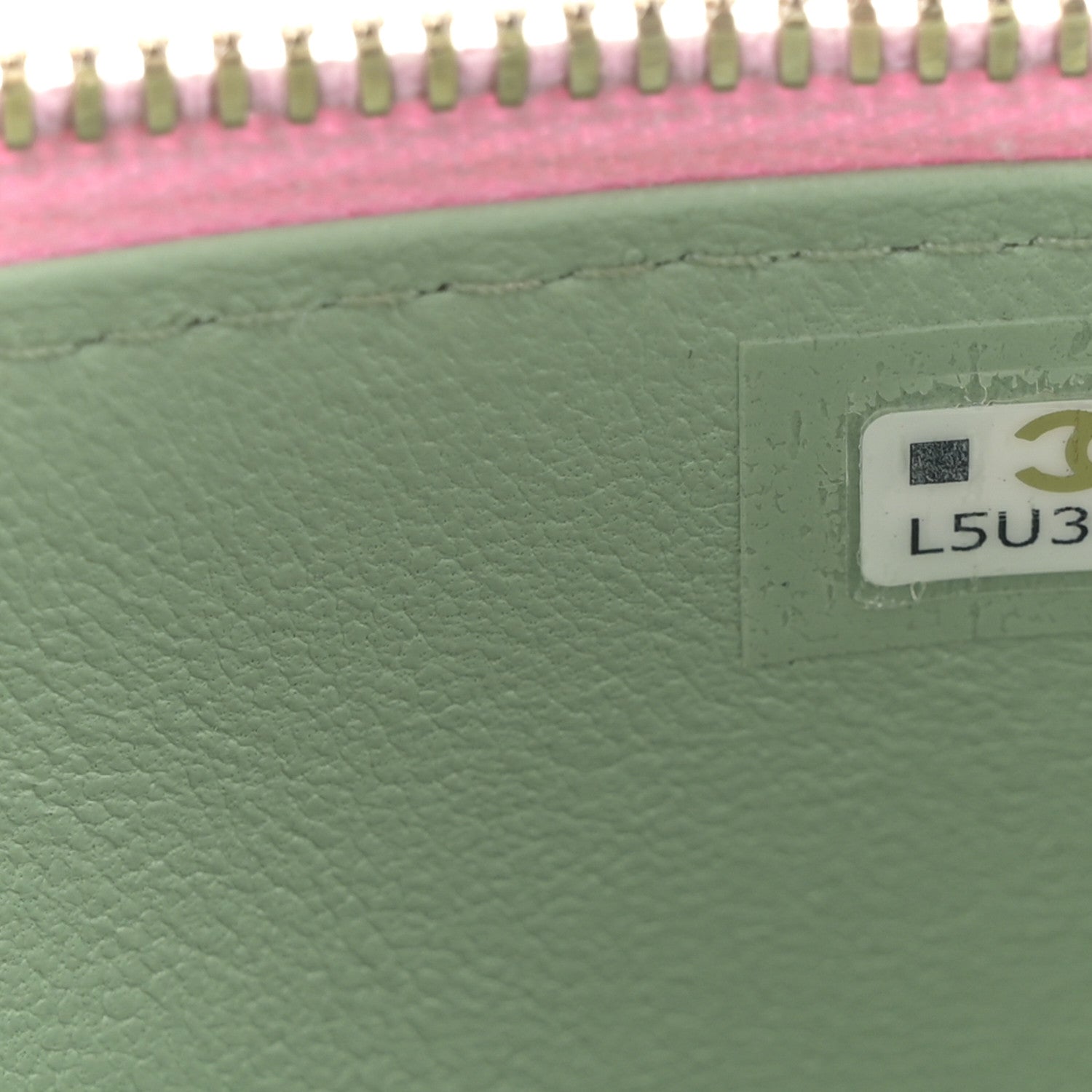 Chanel Lambskin Quilted Small Top Handle Vanity Case With Chain Lilac Light Green 7 of 14