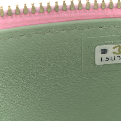 Chanel Lambskin Quilted Small Top Handle Vanity Case With Chain Lilac Light Green 7 of 14