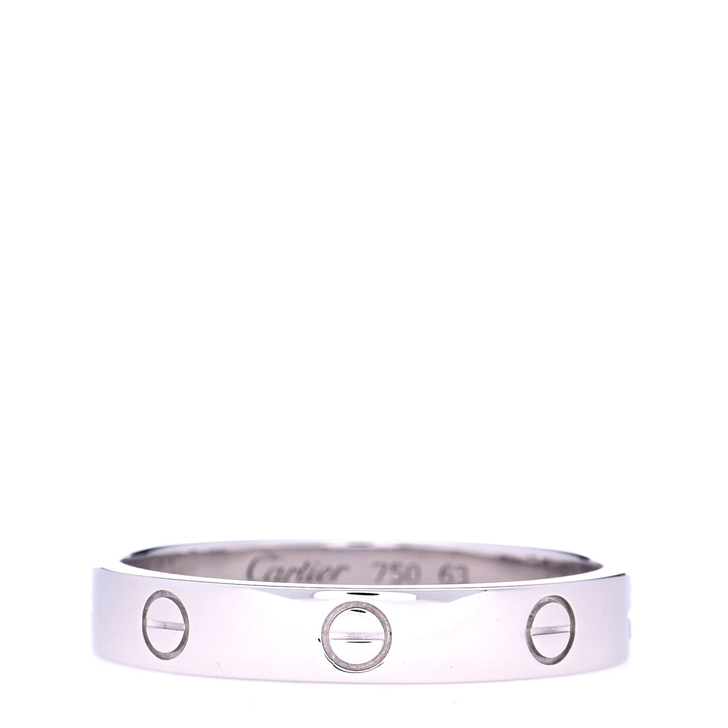 18K White Gold 3.5mm LOVE Wedding Band Ring 63 10.25