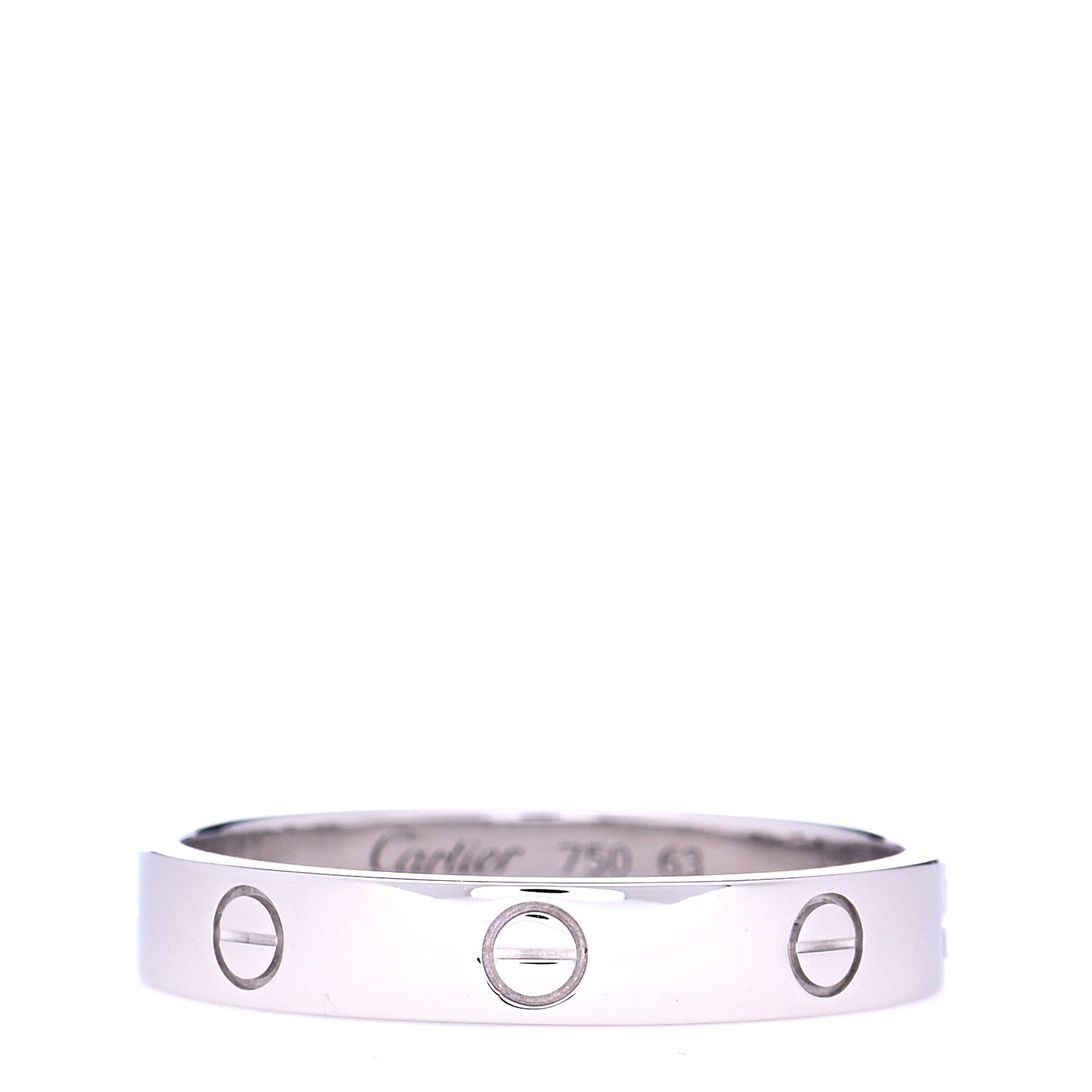Cartier 18K White Gold 3.5mm LOVE Wedding Band Ring 63 10.25 1 of 6