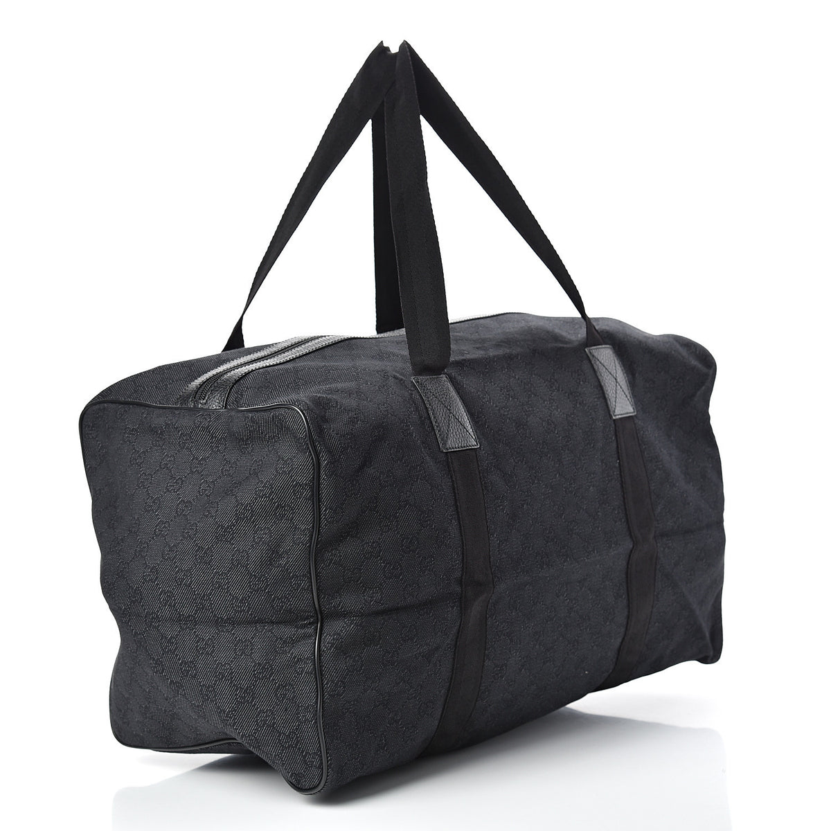 Gucci Denim Monogram Large Collapsible Carry On Duffle Black 3 of 13