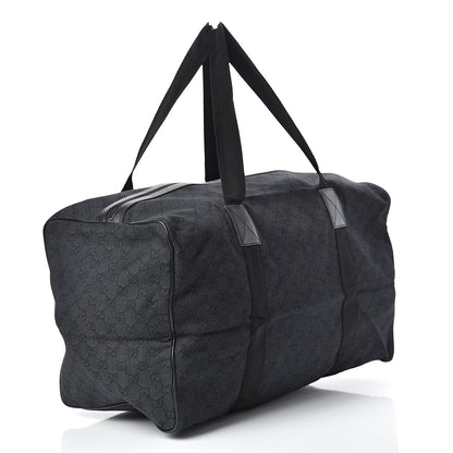 Gucci Denim Monogram Large Collapsible Carry On Duffle Black 3 of 13