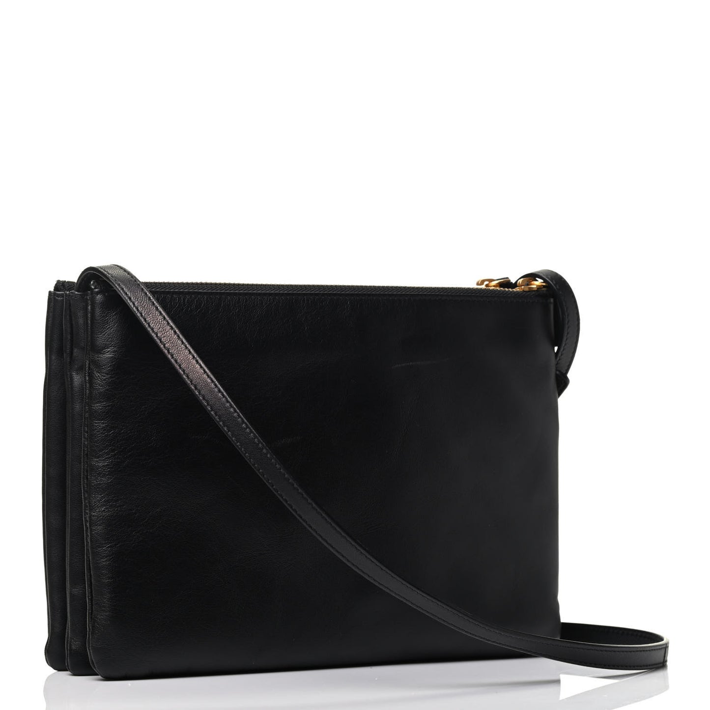 Lambskin Large Trio Crossbody Bag Black