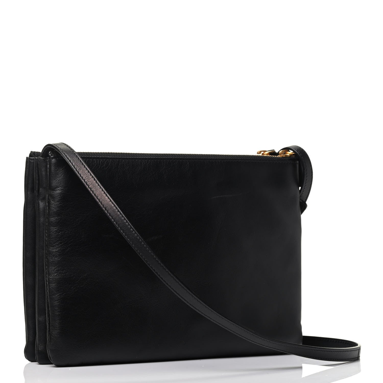 Celine Lambskin Large Trio Crossbody Bag Black 2 of 8