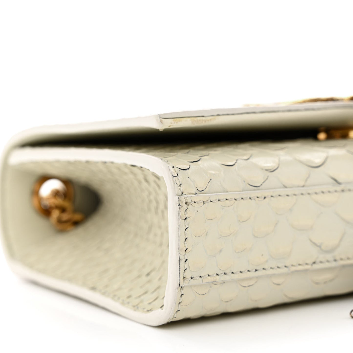 Python Embossed Small Classic Monogram Kate Tassel Satchel