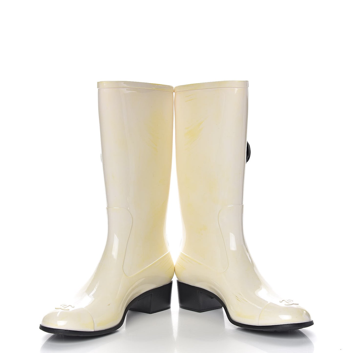 Rubber Camellia Rain Boots 40 White