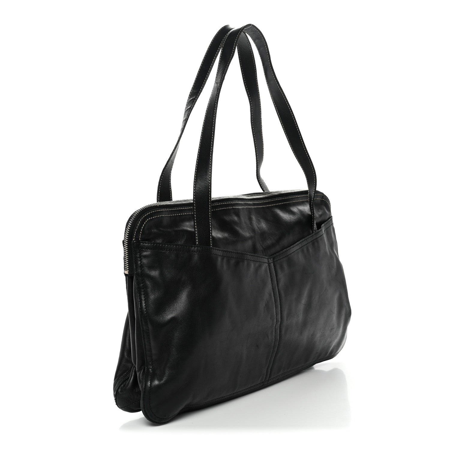 Prada Nappa Pocket Satchel Black 3 of 16