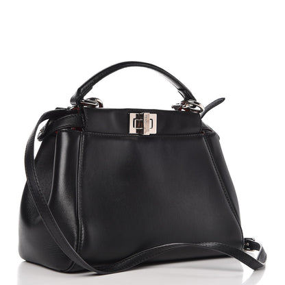 Fendi Nappa Karung Monster Eyes Mini Peekaboo Iconic Satchel Black Papavero 3 of 13
