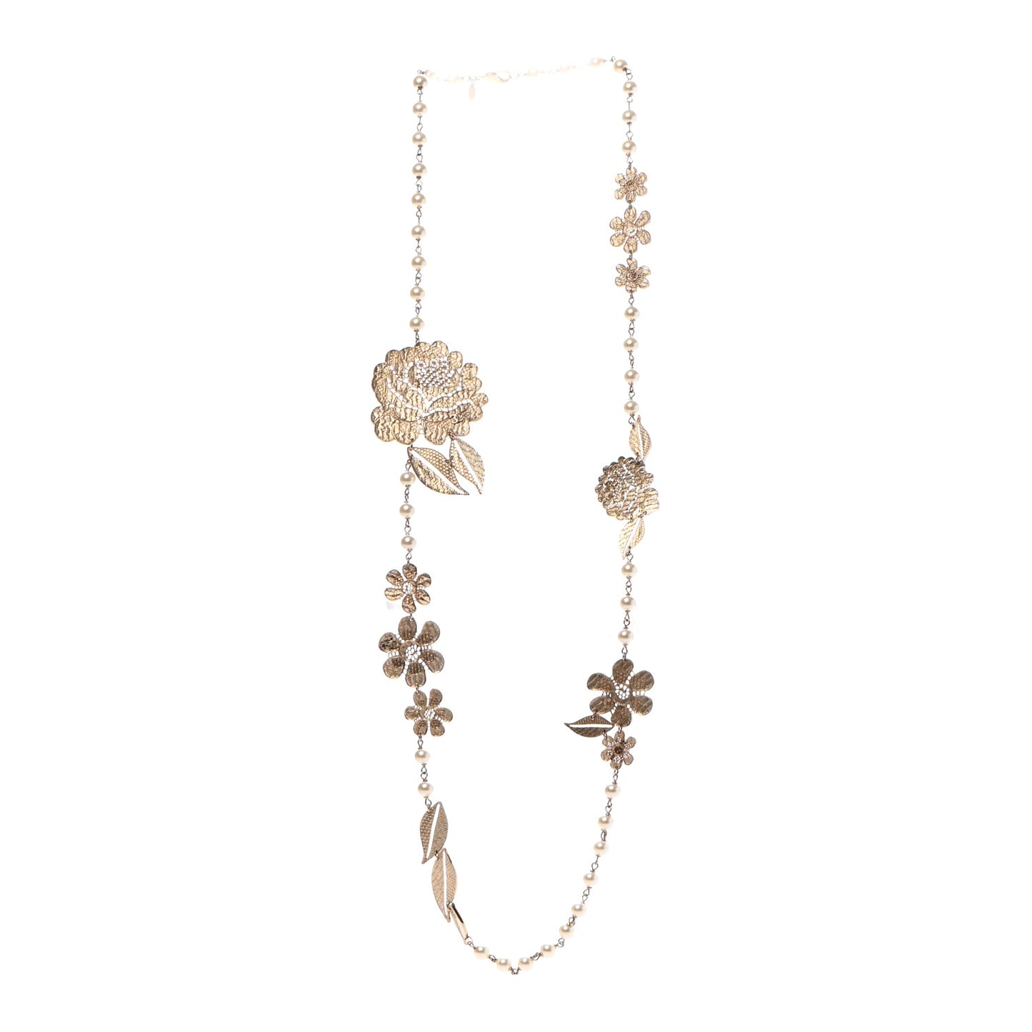 Pearl Camellia Necklace Gold