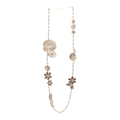 Chanel Pearl Camellia Necklace Gold 2 of 5
