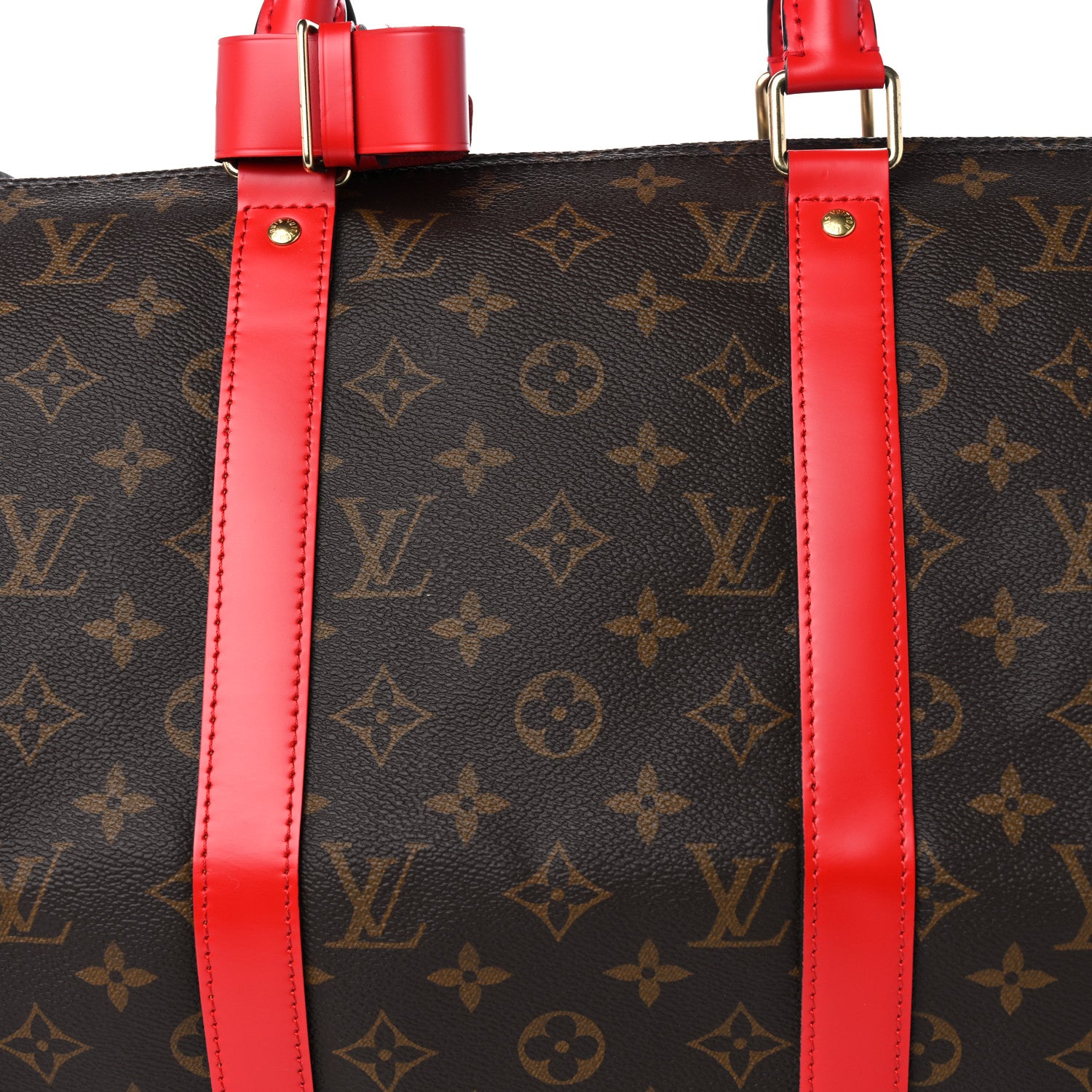 Louis Vuitton Calfskin Monogram Keepall Bandouliere 50 Coquelicot 6 of 8