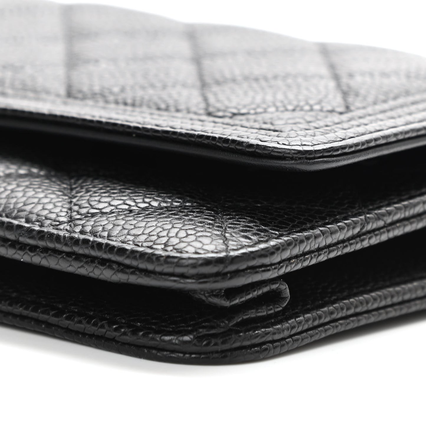 Caviar Quilted Boy Wallet On Chain WOC Black