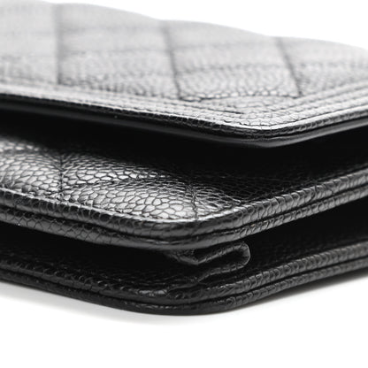 Chanel Caviar Quilted Boy Wallet On Chain WOC Black 10 of 11