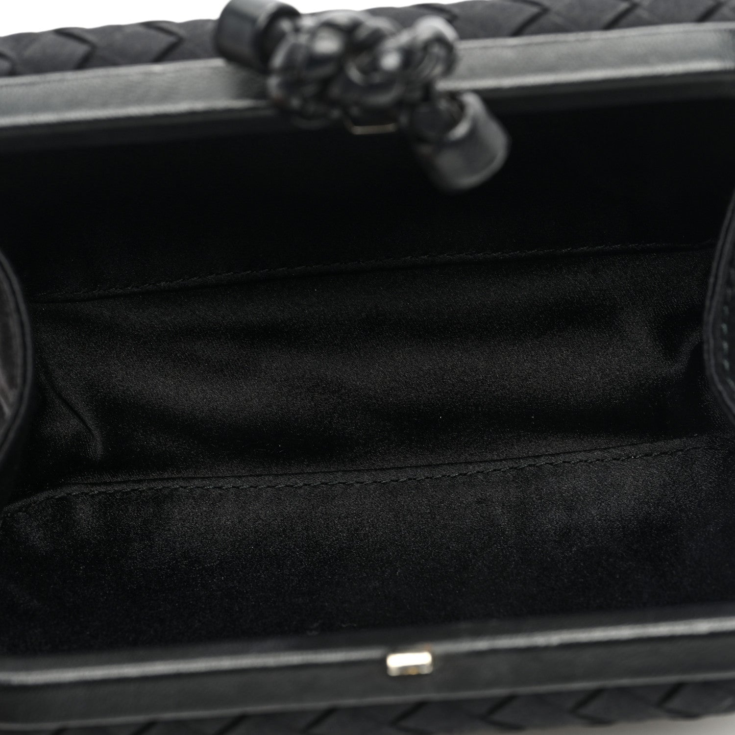 Bottega Veneta Satin Intreccio Impero Knot Clutch Black 5 of 7