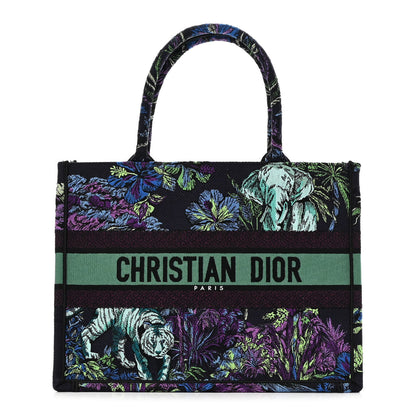 Christian Dior Canvas Embroidered Medium Toile de Jouy Voyage Book Tote Blue Multicolor 1 of 13