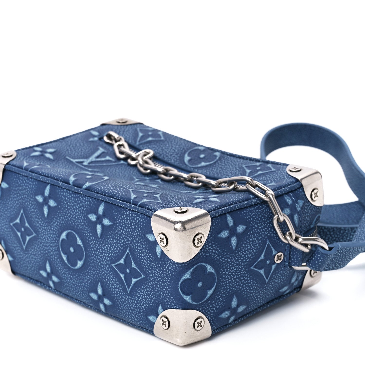 Louis Vuitton Cowhide Monogram Mini Soft Trunk Denim Blue 10 of 10