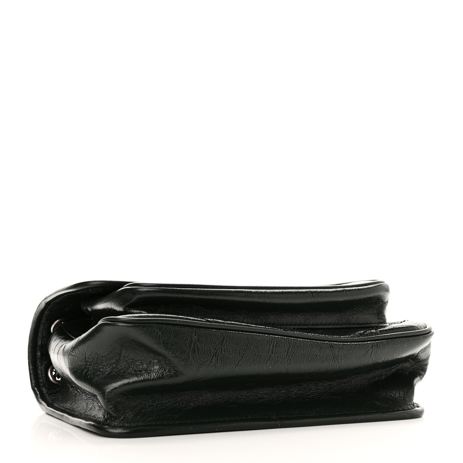 Saint Laurent Crinkled Calfskin Matelasse Monogram Baby Niki Chain Satchel Dark Green 4 of 10