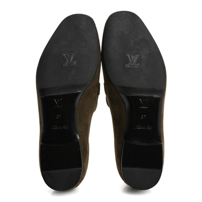 Louis Vuitton Suede Upper Case Flat Loafers 40 Green 6 of 9