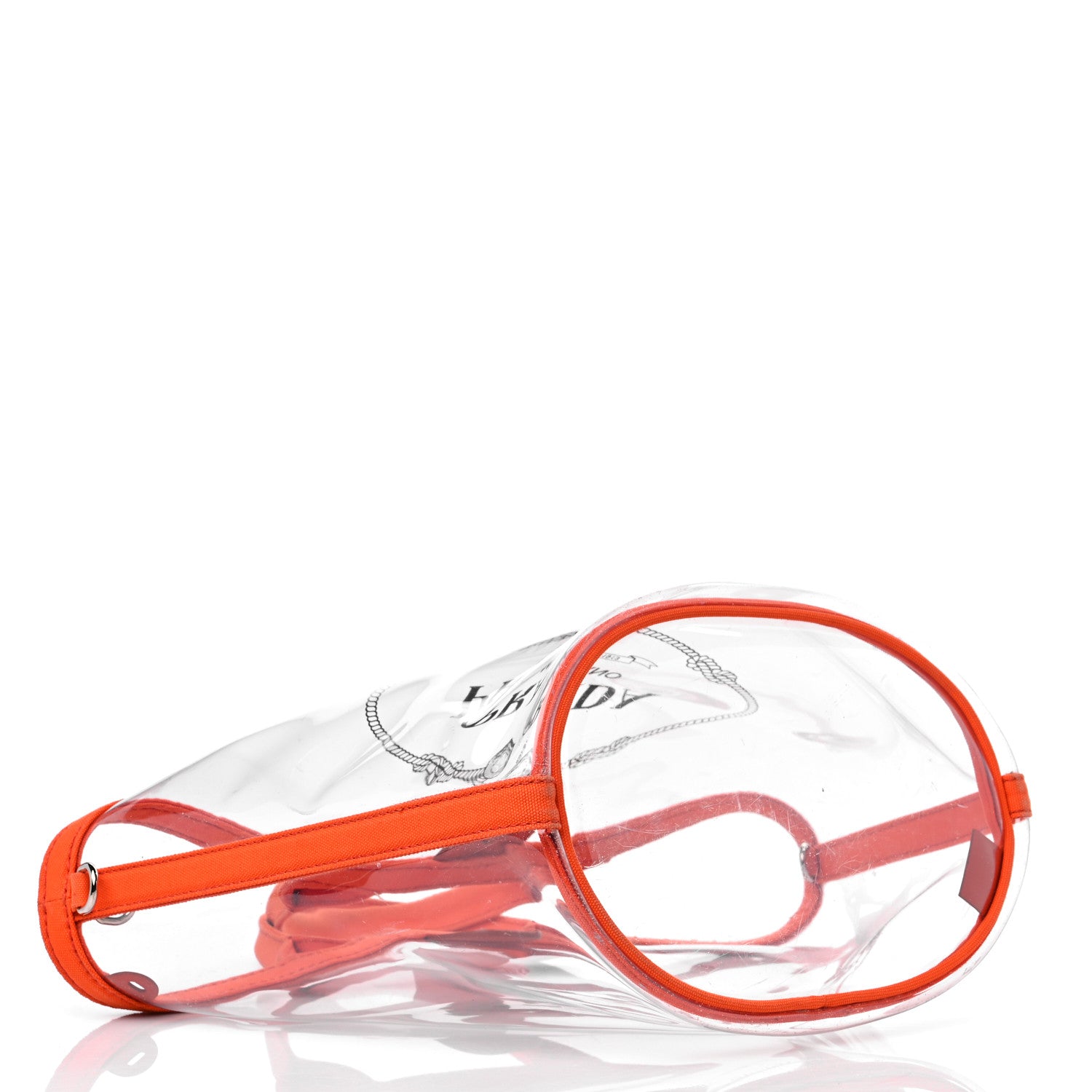 Prada Plexiglass Canapa Small Shopper Tote Arancio 3 of 9