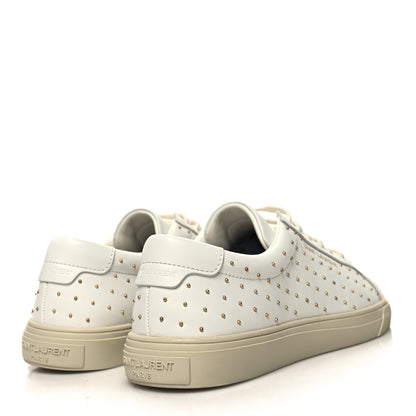 Saint Laurent Calfskin Womens Andy Pearl Low Top Sneakers 36 White 4 of 9