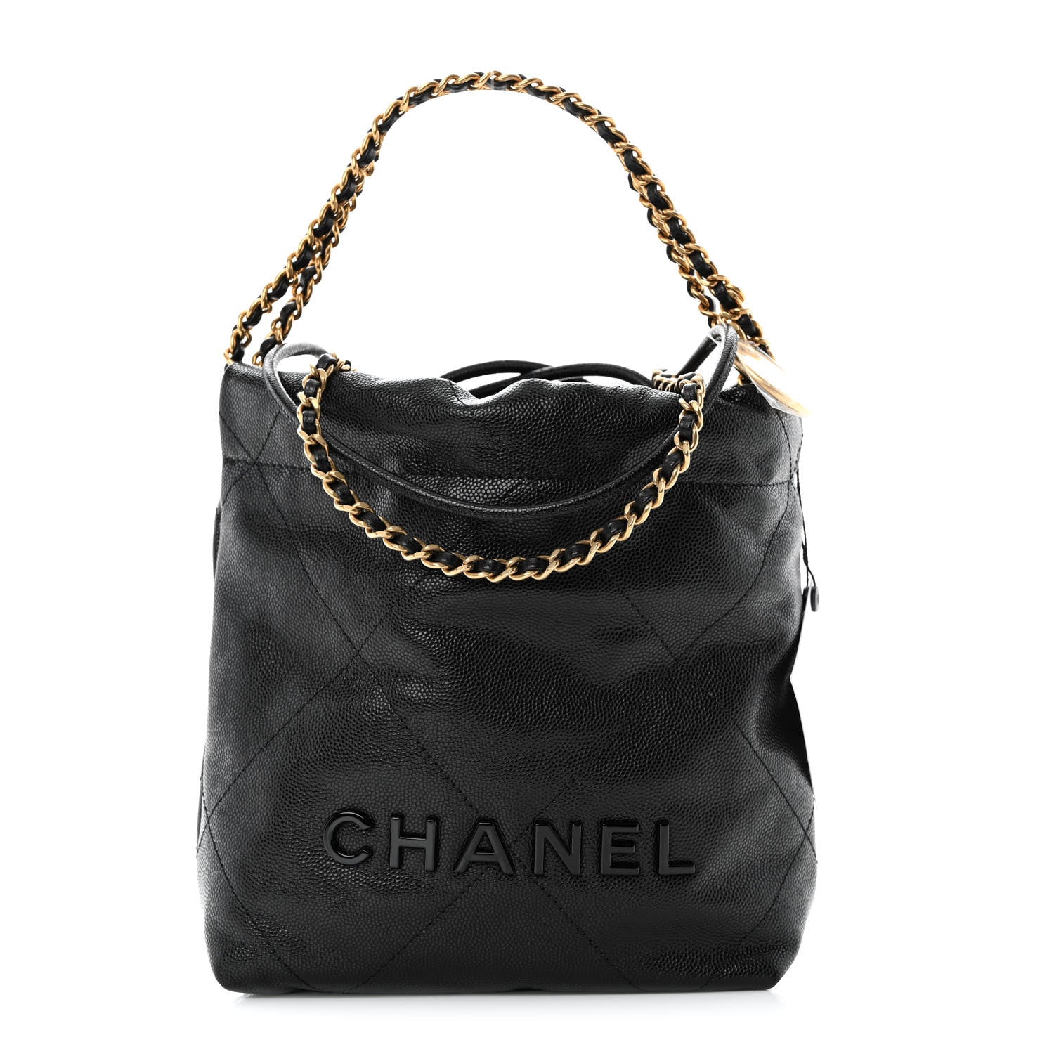 Chanel Shiny Caviar Quilted Monochrome Mini Chanel 22 Black 1 of 11