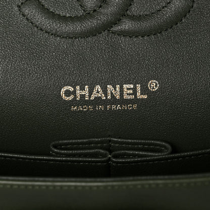 Chanel Lambskin Quilted Tri-Color Medium Double Flap Green Brown 5 of 11