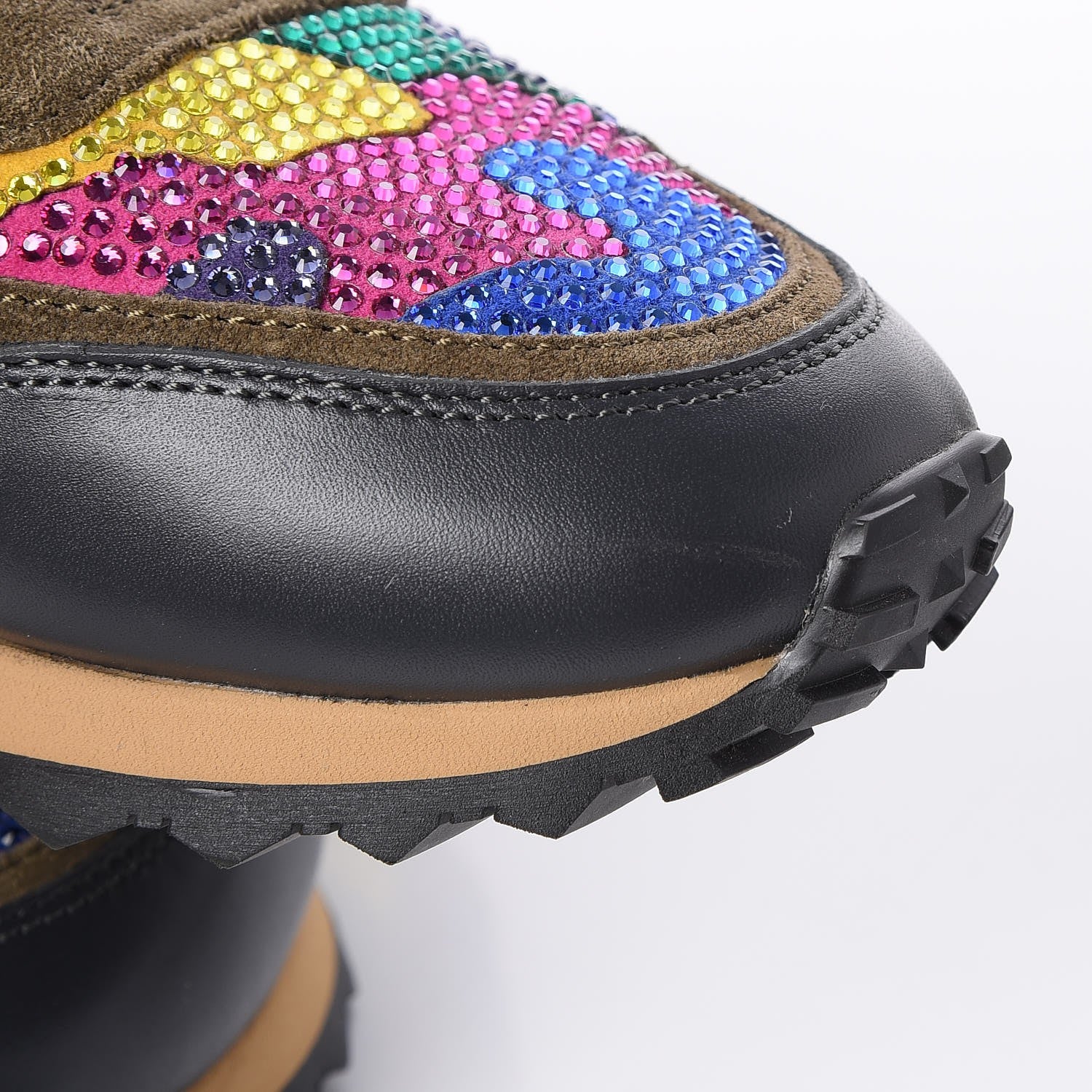 Valentino Garavani Suede Crystal Camouflage Womens Rockrunner Sneakers 38 Multicolor 9 of 10