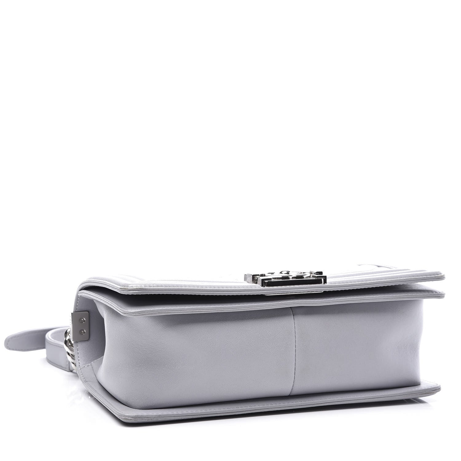 Chanel Calfskin Quilted Medium Boy Flap Light Grey 3 of 10