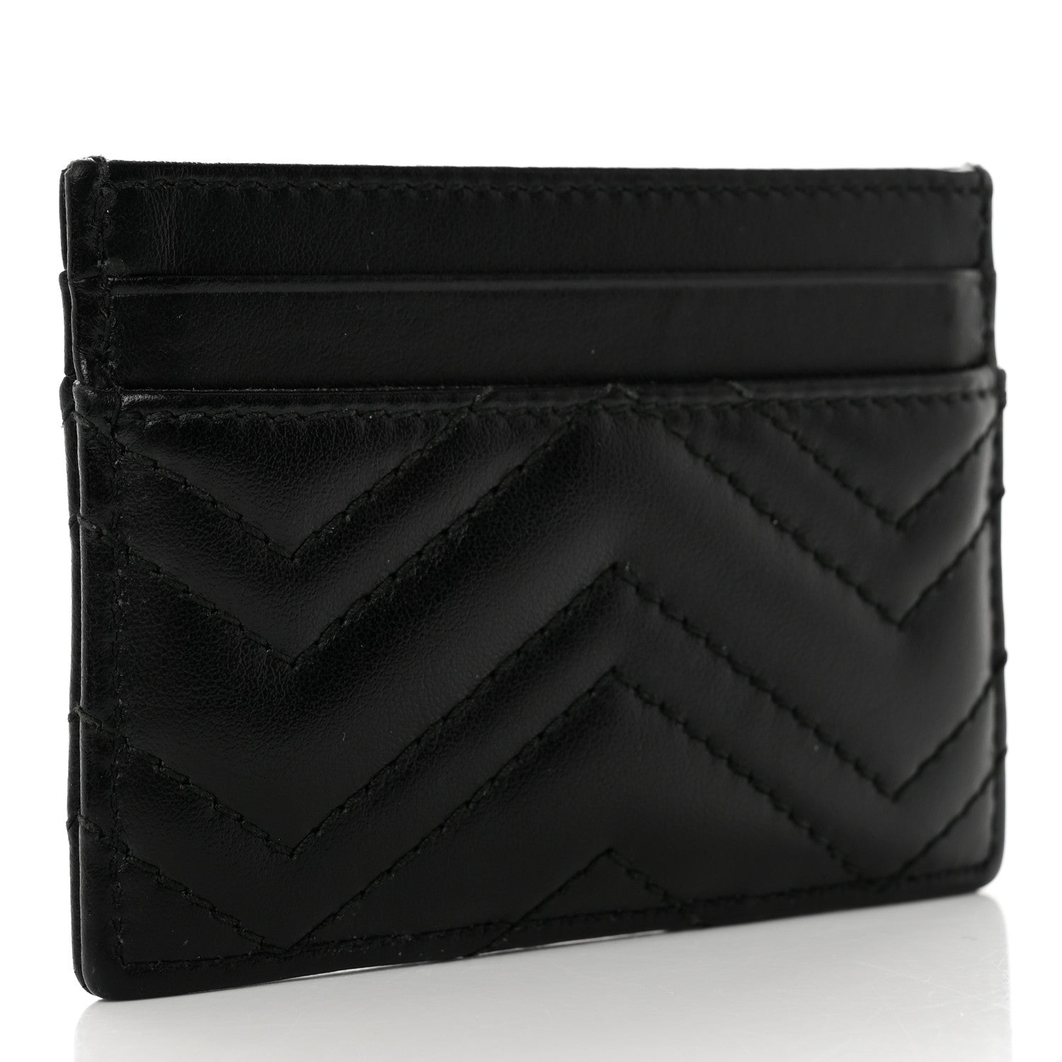 Gucci Calfskin Matelasse GG Marmont Card Holder Black 3 of 6