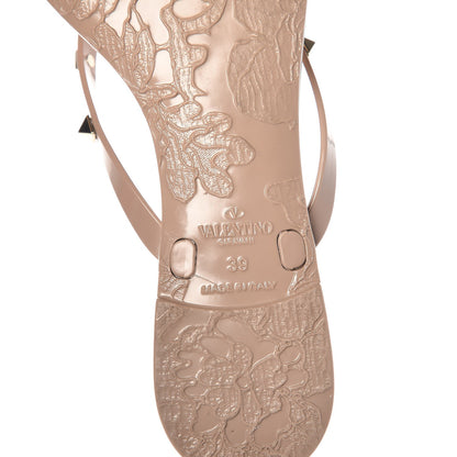 Valentino Garavani PVC Jelly Rockstud Bow Thong Sandals 39 Poudre 9 of 9