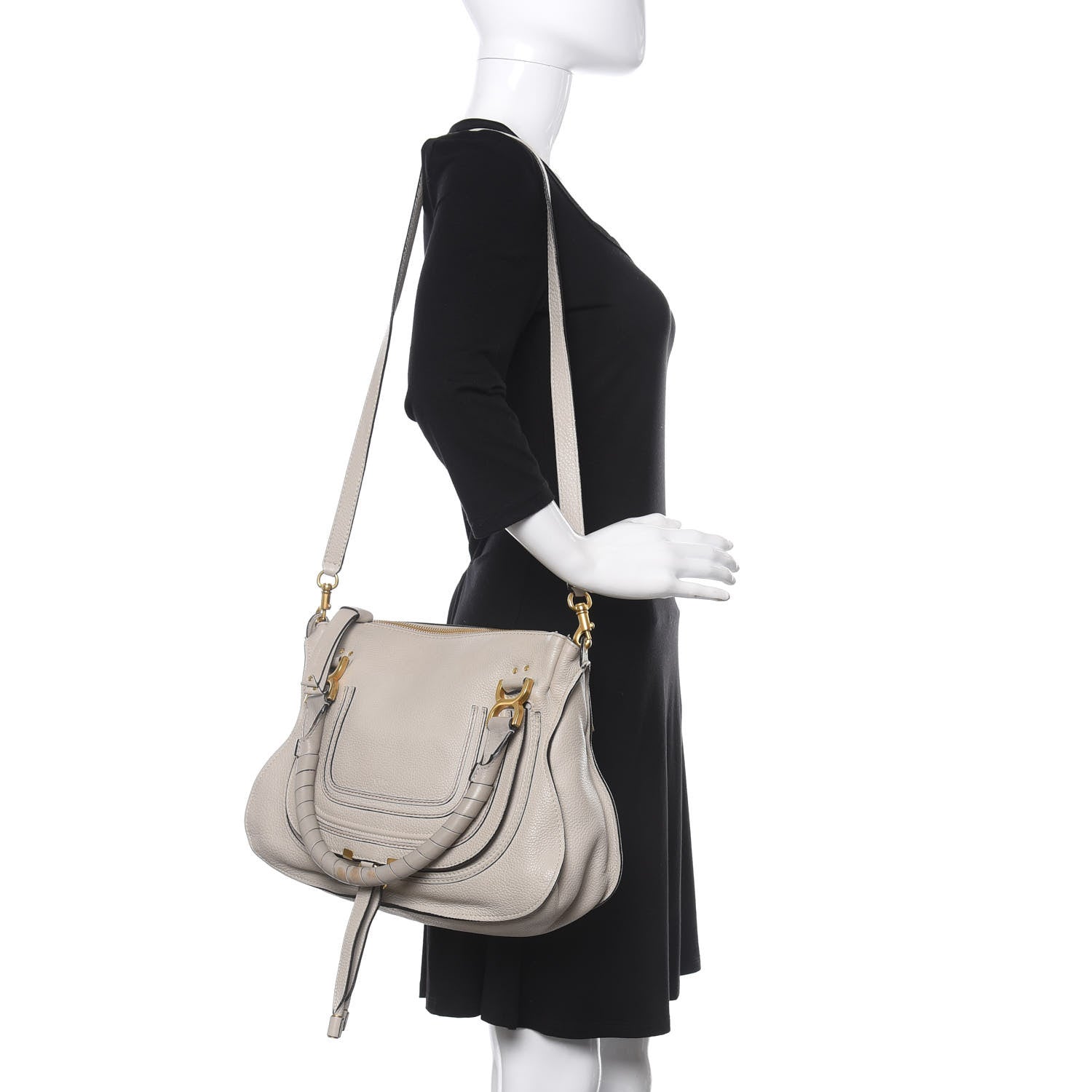 Chloe Calfskin Medium Marcie Satchel Dove 2 of 13